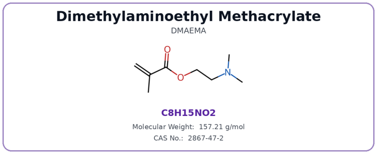 Dimethylaminoethyl Methacrylate (DMAEMA) structure